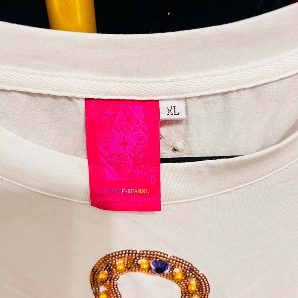 QUEEN OF SPARKLES White Western-Themed T-Shirt - Picture 5 of 5